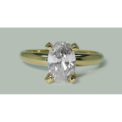 1,51 Karat Oval Diamant Solitär Ring Gelbgold 14K