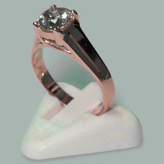 1.50 karat runder brillant-diamant-solitärring roségold