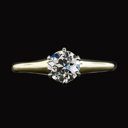 2 Karat Solitärring alter Bergmann Diamant Tapered Shank Weißgold - harrychadent.ch