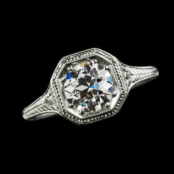 2 Karat Solitärring Rund Alter Bergmann Diamant Vintage-Stil