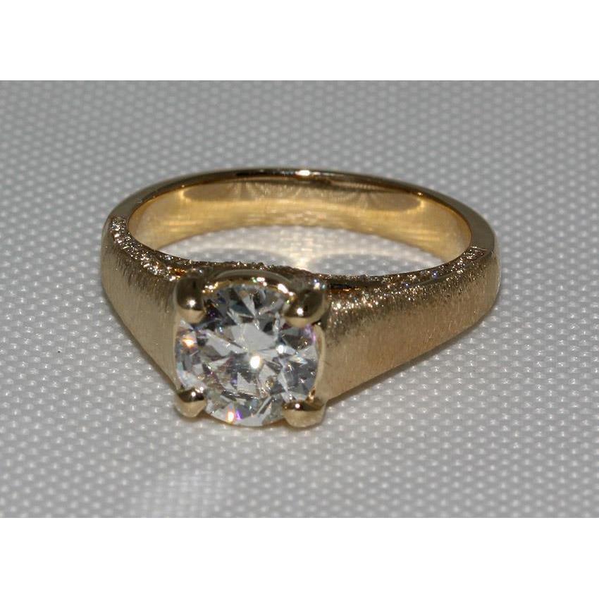 3 Karat Diamant-Finish Micro Pave Ring Gelbgold Neu