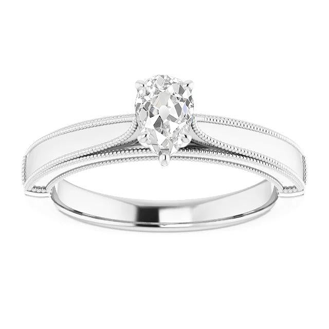 Birne alter Bergmann Diamant Solitär Ring Krappen Vintage-Stil 1.50 Karat - harrychadent.ch