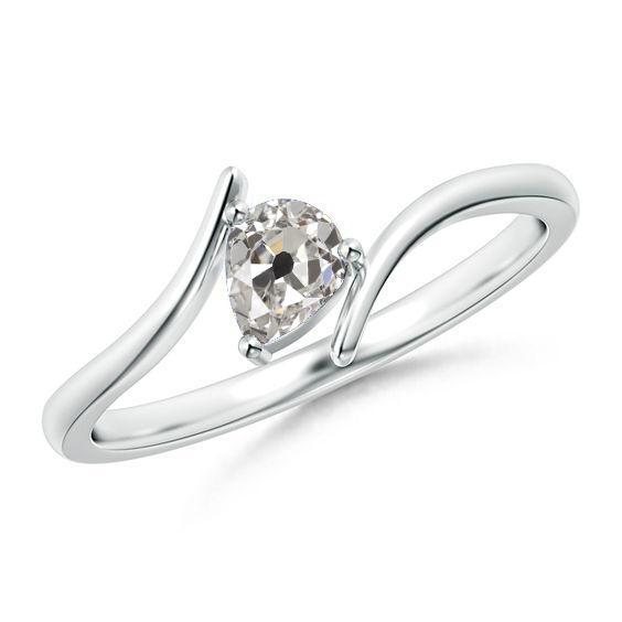 Birne Solitaire alter Bergmann Diamantring 1,50 Karat Zinken Tension Style - harrychadent.ch