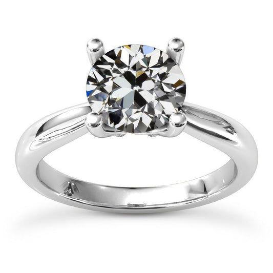 Damen Solitärring Old Mine Cut Diamant Krappen Set 3 Karat - harrychadent.ch