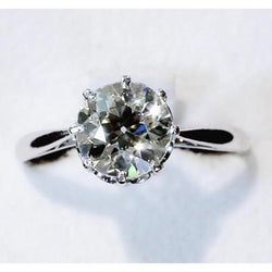 Diamant Solitaire Ring 2.50 Karat Old Mine Klassischer Damenschmuck