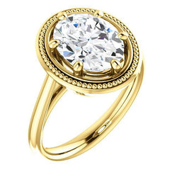 Diamant-Solitär-Ring Vintage-Stil 4 Karat Gelbgold 14K