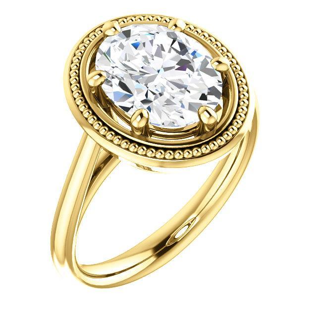 Diamant-Solitär-Ring Vintage-Stil 4 Karat Gelbgold 14K - harrychadent.ch