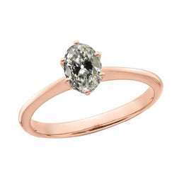 Gold Solitärring Ovaler Altschliff Diamant Damenschmuck 2,50 Karat