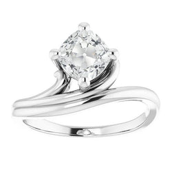 Kissen Old Cut Diamant Solitaire Ring 4 Zinken Split Schaft 5 Karat