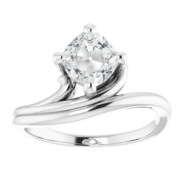 Kissen Old Cut Diamant Solitaire Ring 4 Zinken Split Schaft 5 Karat - harrychadent.ch