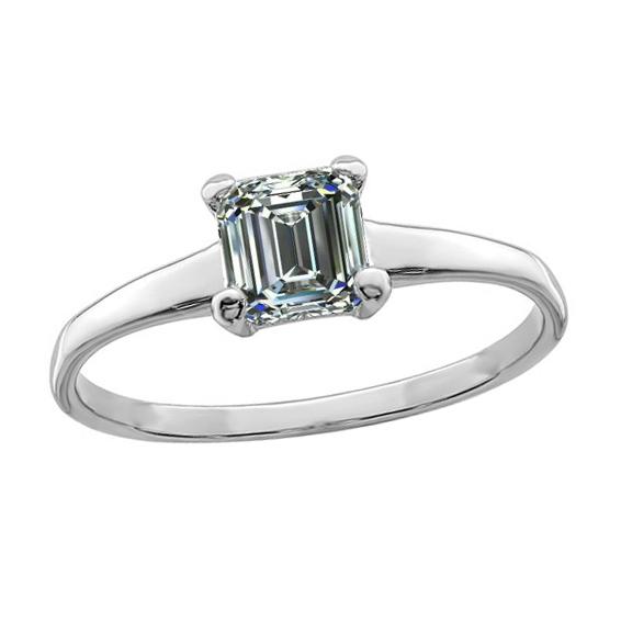 Lady's Emerald Diamant Solitaire Verlobungsring 14K Gold 2 Karat - harrychadent.ch
