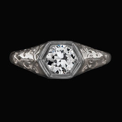 Lady's Runden alter Bergmann Diamant Solitaire Ring Vintage-Stil 2 Karat