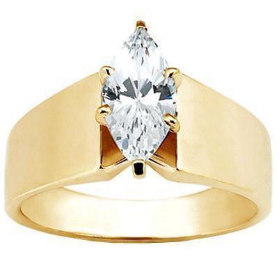 Marquise 1.50 Karat Diamant-Solitär-Verlobungsring Gelbgold