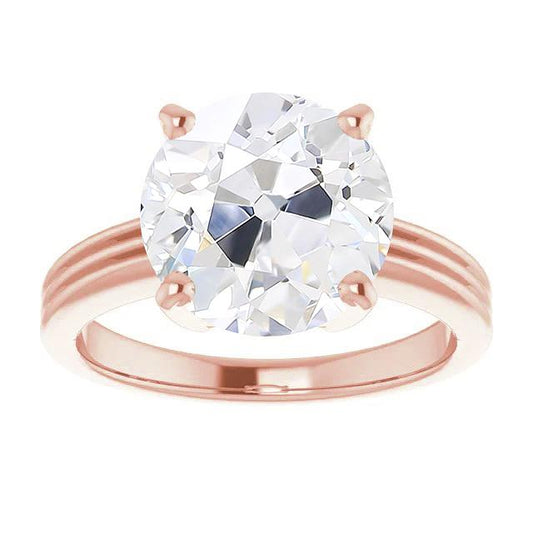 Old Mine Cut Diamant Solitaire Ring 5 Karat Roségold Schmuck - harrychadent.ch