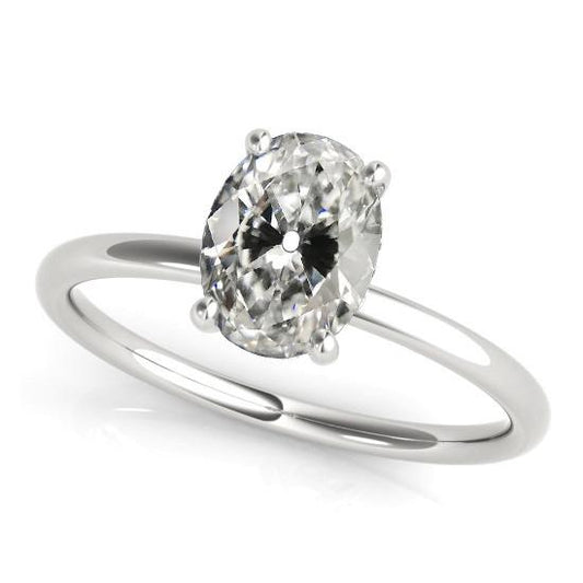 Ovaler alter europäischer Diamant Solitärring Krappenset 4 Karat Schmuck - harrychadent.ch