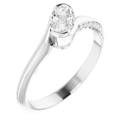 Ovaler alter europäischer Diamant-Verlobungsring 5,50 Karat Twisted Style