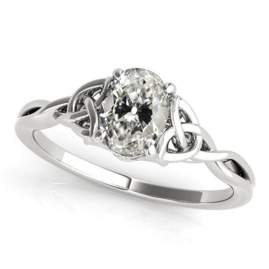 Ovaler Old Cut Diamant Solitaire Ring Infinity Knot Style 3 Karat - harrychadent.ch