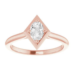 Roségold Solitär Oval alter Bergmann Diamantring Drachenstil 2.50 Karat