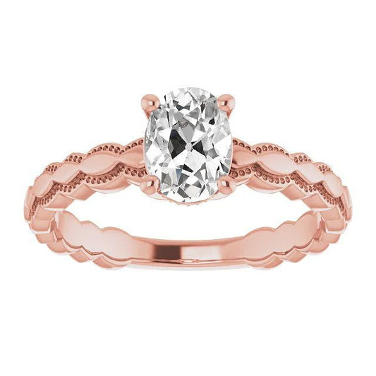 Roségold Solitärring Oval Old Mine Cut Diamant 3,25 Karat - harrychadent.ch