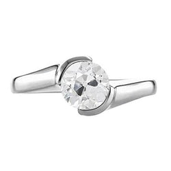 Runder alter Bergmann Diamant Solitaire Ring Twisted Style 1 Karat