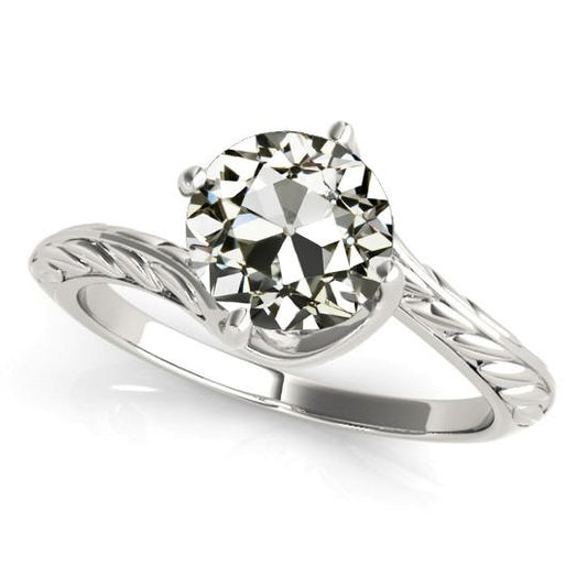 Runder alter Bergmann Diamant Solitär Ring Vintage-Stil 2.50 Karat - harrychadent.ch