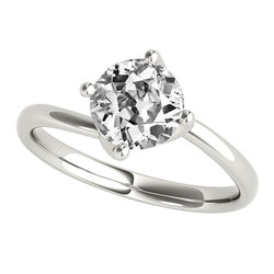 Runder alter Bergmann Diamant Solitärring 4 Krappen Set 2 Karat