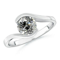 Runder Diamant Old Cut Ring Solitaire Tension Style 3 Karat