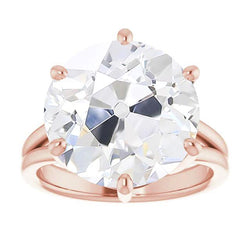 Runder Solitär alter Bergmann Diamantring 6 Krappen Set 6,50 Karat