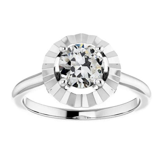 Runder Solitärring Alter Minenschliff Diamant Damenschmuck 2 Karat - harrychadent.ch