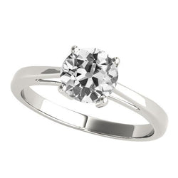 Solitaire alter Bergmann Diamant Ehering 2 Karat 14K Weißgold