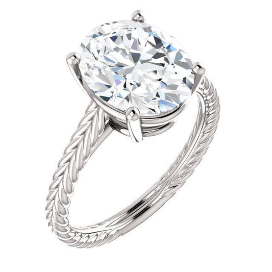 Solitaire Diamantring 4 Karat Rope Style Schaft Damen Schmuck - harrychadent.ch