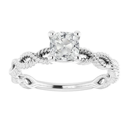 Solitaire Kissen alter Bergmann Diamantring Twisted Style 3 Karat - harrychadent.ch