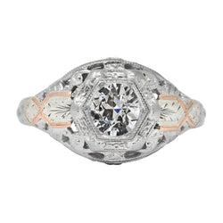 Solitaire Old Cut Diamant Fancy Ring Lünette Antik-Stil 2 Karat