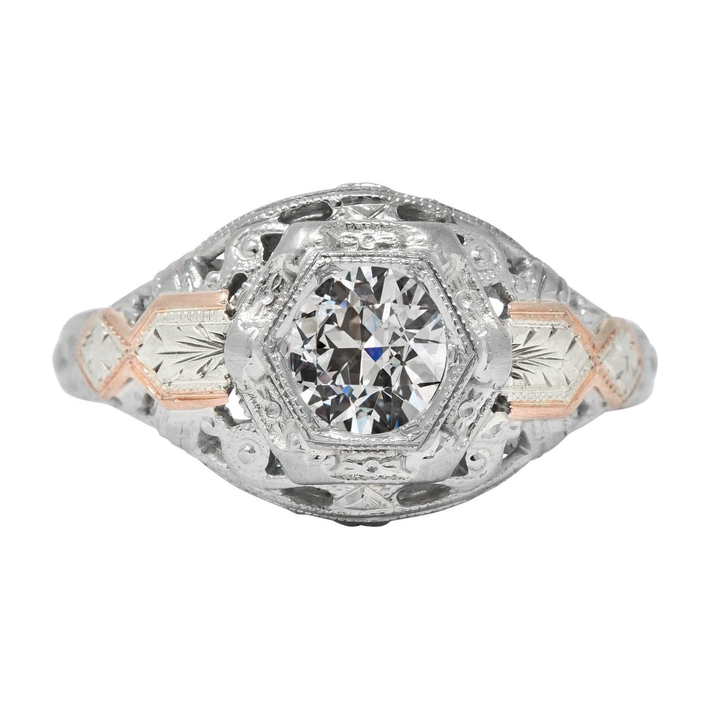 Solitaire Old Cut Diamant Fancy Ring Lünette Antik-Stil 2 Karat - harrychadent.ch