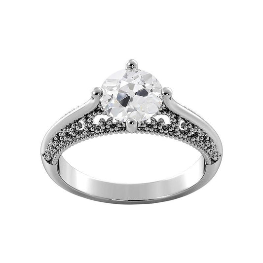 Solitaire Old Cut Runder Diamantring Vintage-Stil 1.75 Karat - harrychadent.ch