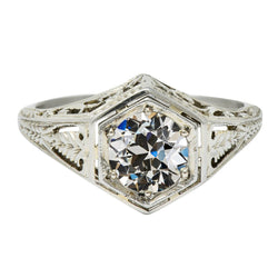 Solitaire Old Mine Cut Diamantring Filigraner Vintage-Stil 3 Karat