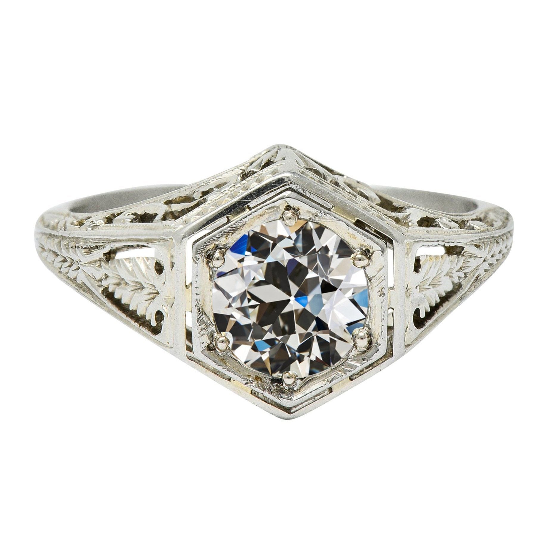 Solitaire Old Mine Cut Diamantring Filigraner Vintage-Stil 3 Karat - harrychadent.ch