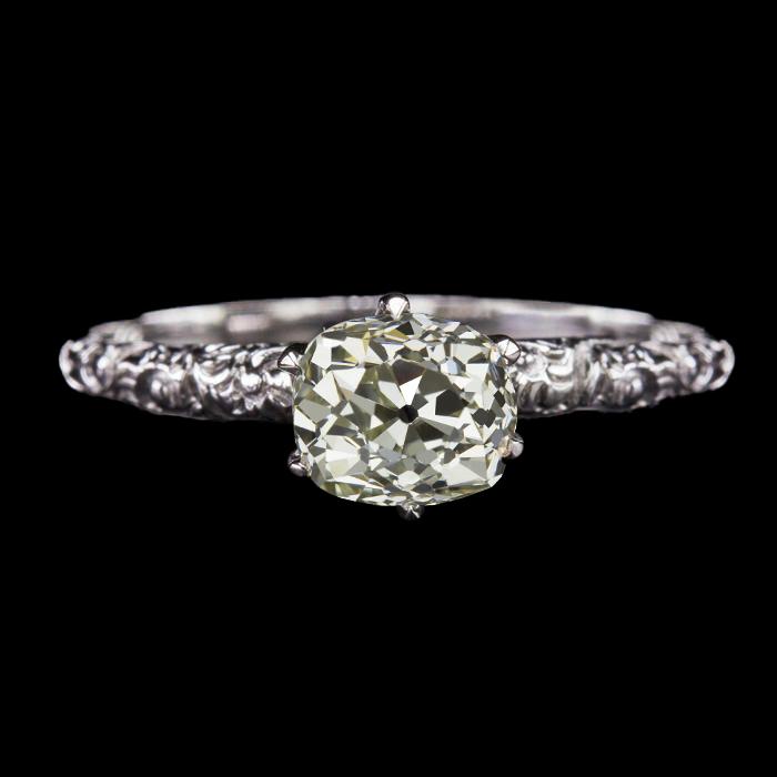Solitaire Ringkissen alter Bergmann Diamant Gold Vintage-Stil 3 Karat - harrychadent.ch