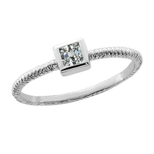 Solitaire Ringkissen alter Bergmann Diamant Lünette Rope Style 1.50 Karat - harrychadent.ch