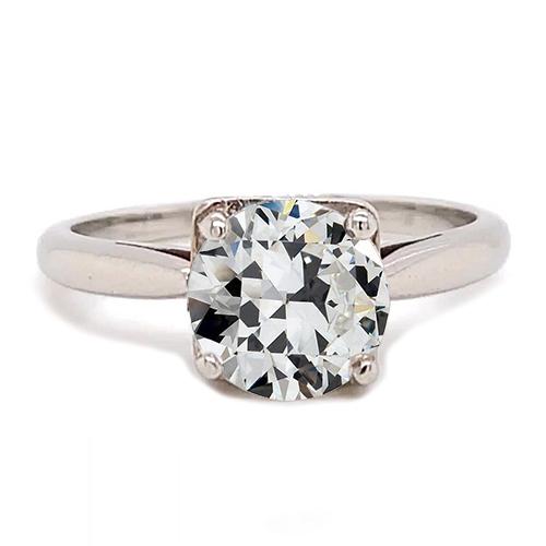 Solitaire Runder alter Bergmann Diamantring Konischer Schaft 2 Karat - harrychadent.ch