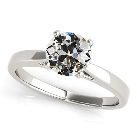 Solitaire Runder alter Bergmann Diamantring Zinke Konischer Schaft 2 Karat - harrychadent.ch