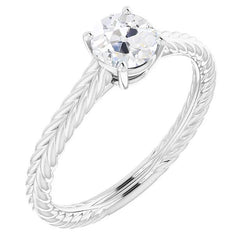 Solitaire Runder Altschliff Diamantring Krappenkorb Set 1,75 Karat