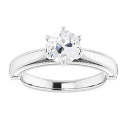 Solitär Altschliff Diamant Jubiläumsring Antik-Stil 2 Karat