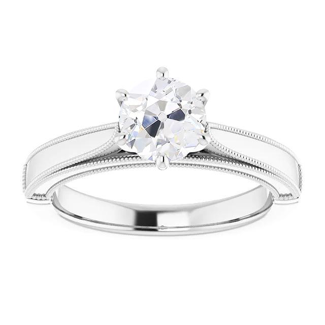 Solitär Altschliff Diamant Jubiläumsring Antik-Stil 2 Karat - harrychadent.ch