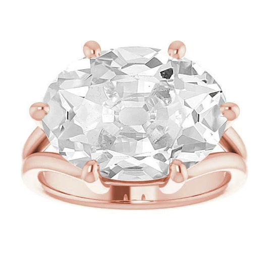 Solitär Ovaler Altschliff Diamantring Split Shank Prong Set 8,50 Karat - harrychadent.ch