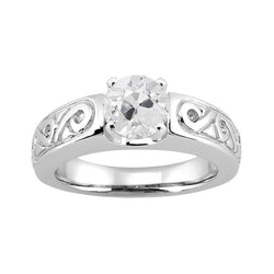 Solitär Runder alter Minenschliff Diamant Vintage-Stil Ring 1,75 Karat