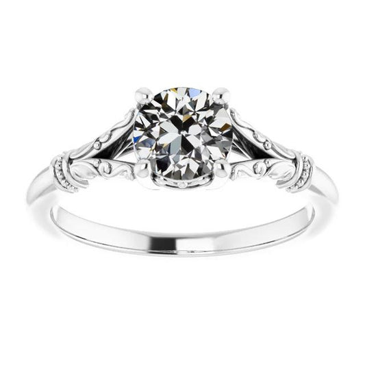 Solitär Runder Altschliff Diamantring Vintage-Stil 1.50 Karat - harrychadent.ch