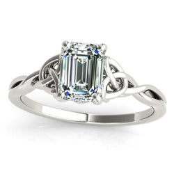 Solitär Smaragd Diamant Ring Twisted Knot Style 2.50 Karat
