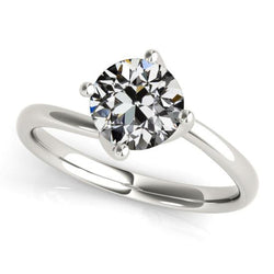 Solitär-Verlobungsring runder alter Minenschliff Diamant Gold 2 Karat