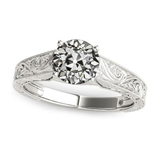Solitärring alter Bergmann Diamant Krappen Vintage-Stil Filigran 2 Karat - harrychadent.ch
